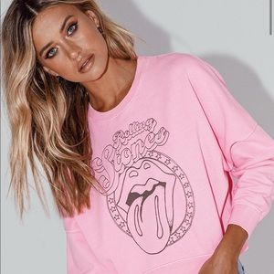 Rolling Stones Sweater Pink